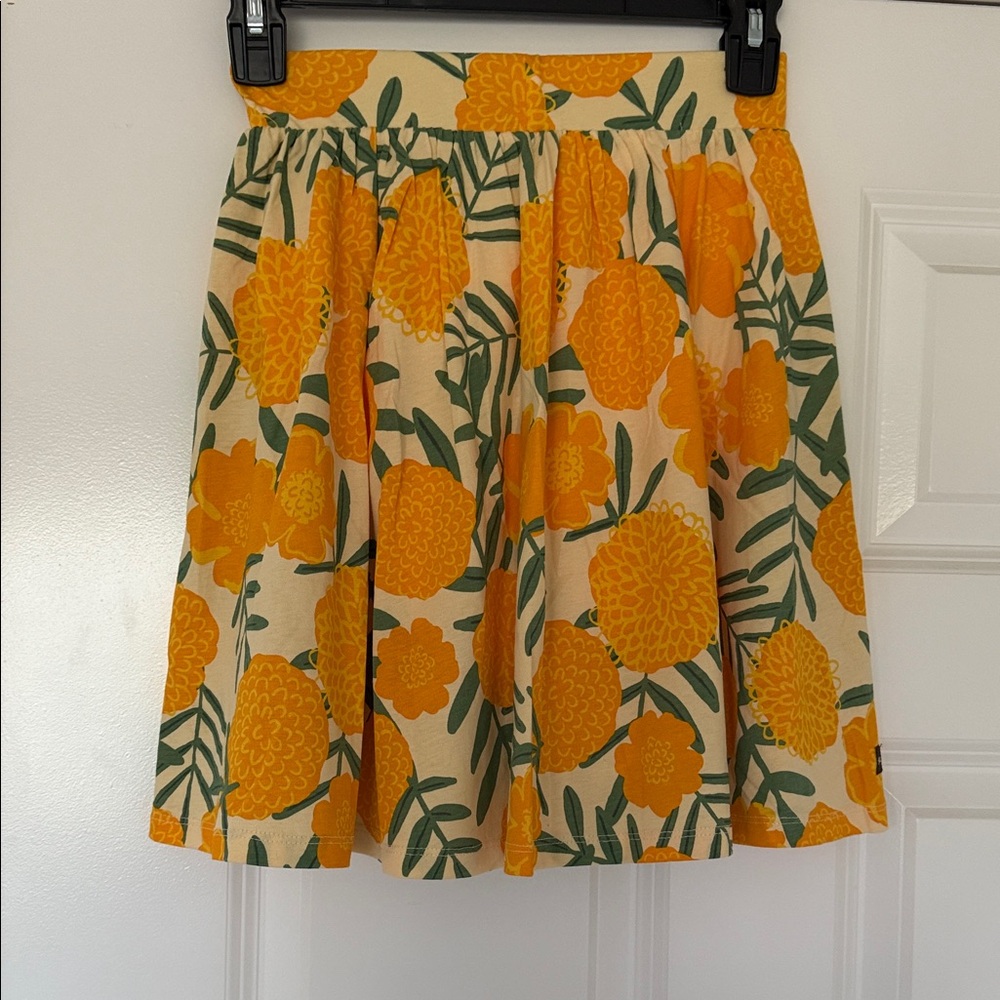Tea Floral Print Girls Skirt - Orange and Green Size 12- Brand New w/ Tags